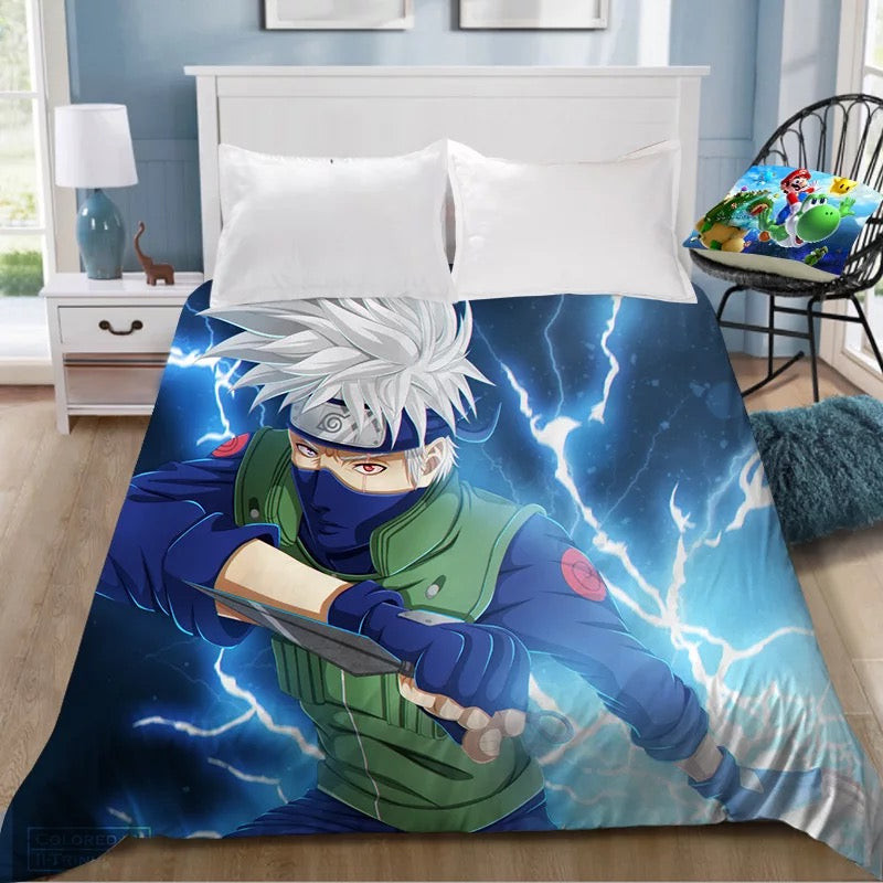 Naruto Uzumaki Naruto Hatake Kakashi Quilt Cover Pillowcase Bedding Set Home Bedroom Decor