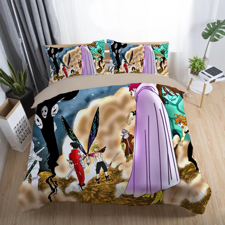 The Seven Deadly Sins Quilt Cover Pillowcase Bedding Set Home Bedroom Decor