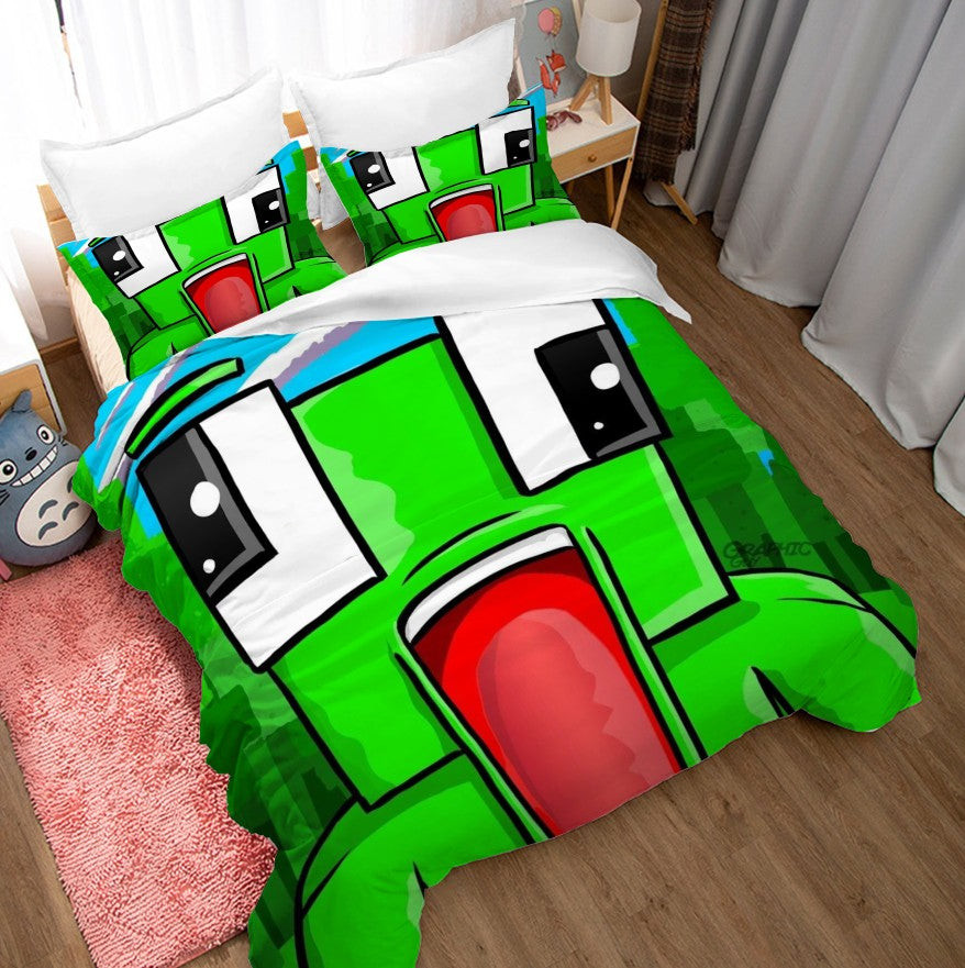 Unspeakable Gaming Frog Quilt Cover Pillowcase Bedding Set Home Bedroom Decor