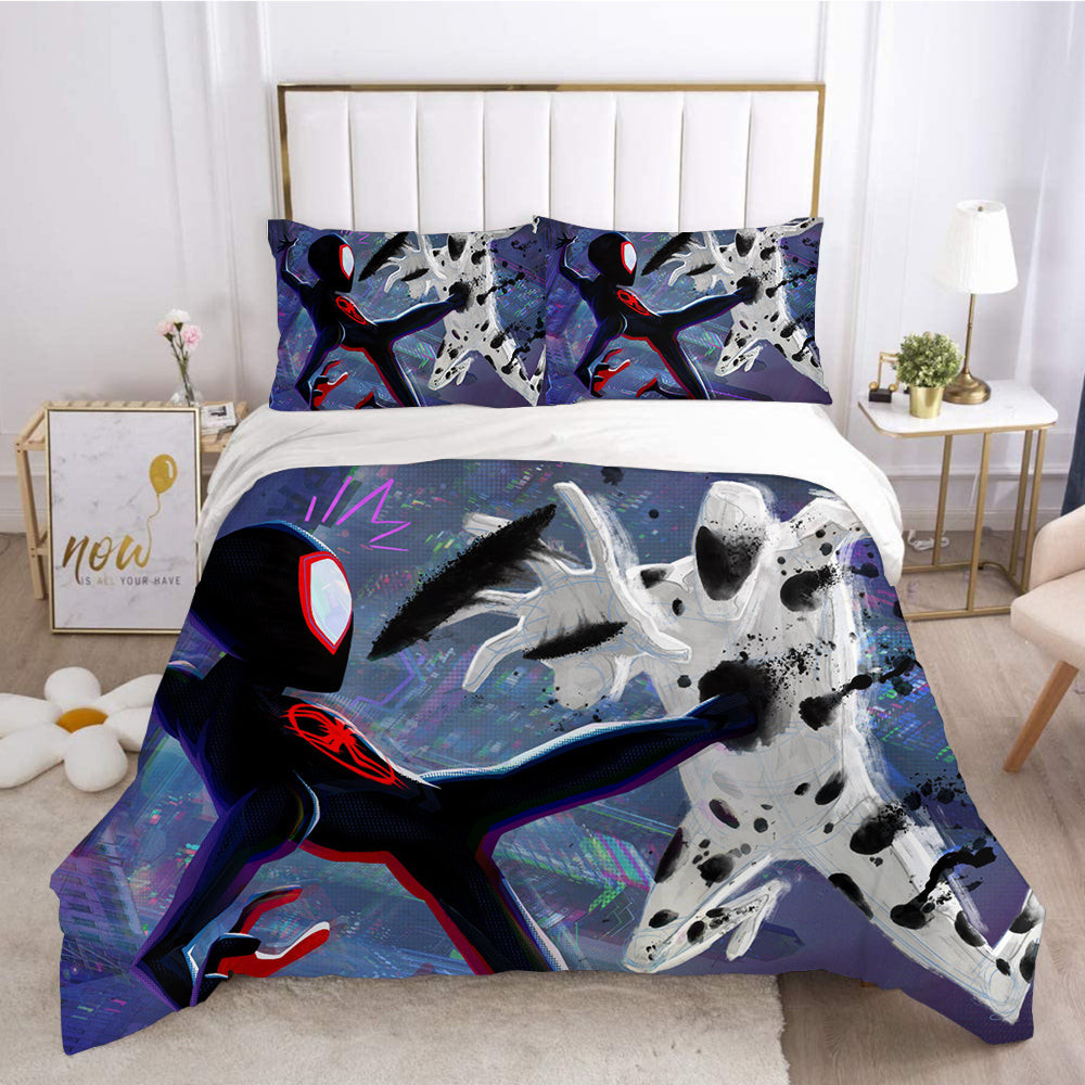 Spider Man Across The Spider Verse Quilt Cover Pillowcase Bedding Set Home Bedroom Decor