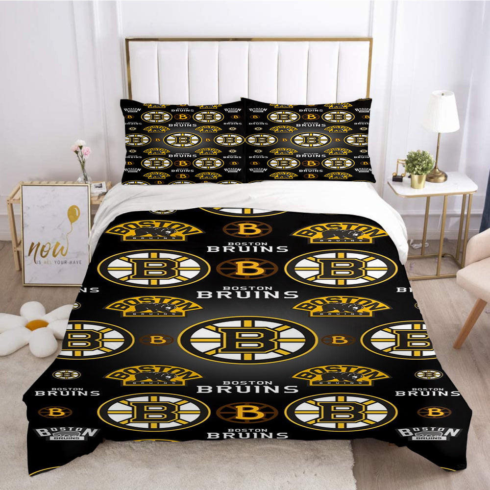 Boston Bruins Hockey League 3D Printed Quilt Cover Pillowcase Bedding Set Home Bedroom Decor