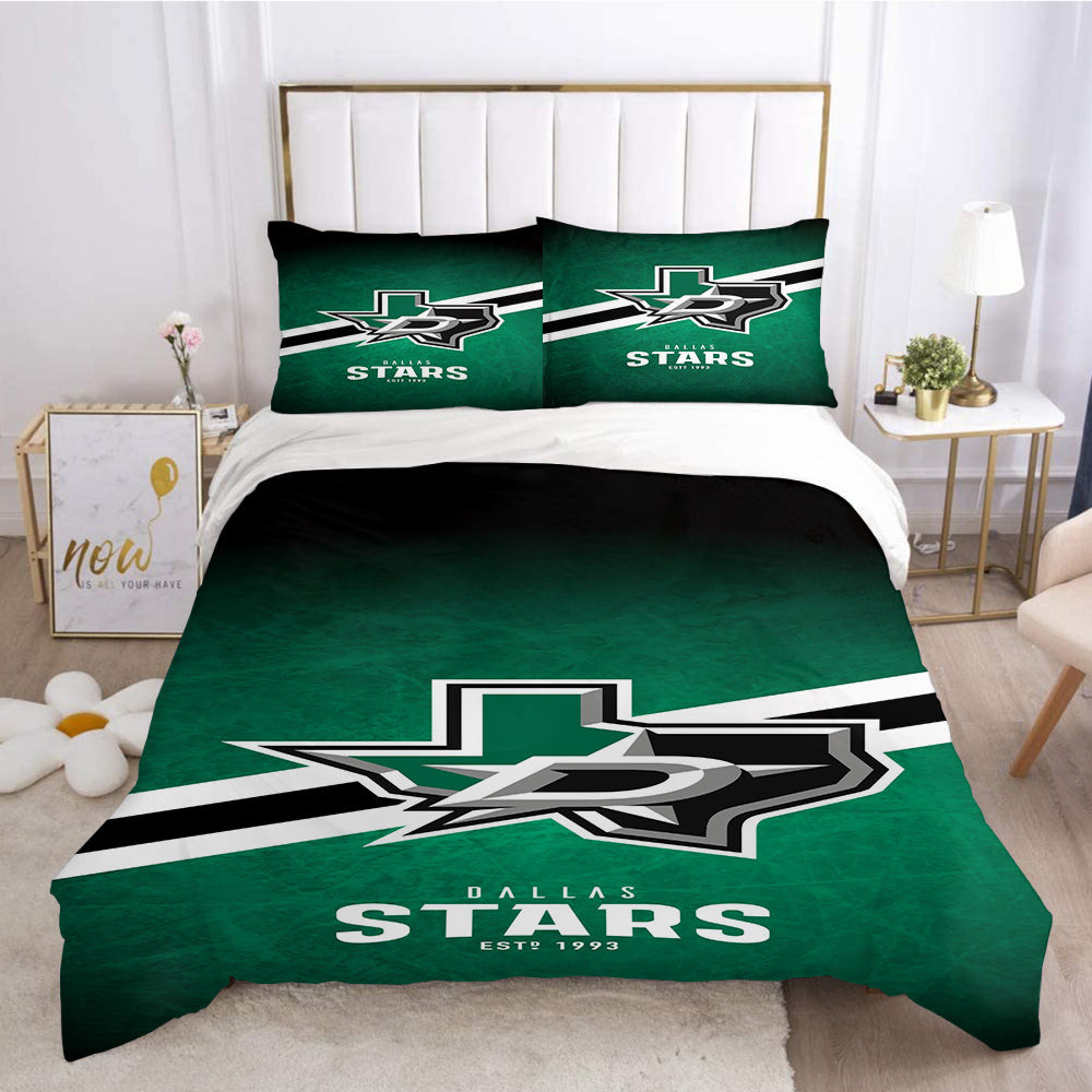 Dallas Stars Hockey League 3D Printed Quilt Cover Pillowcase Bedding Set Home Bedroom Decor