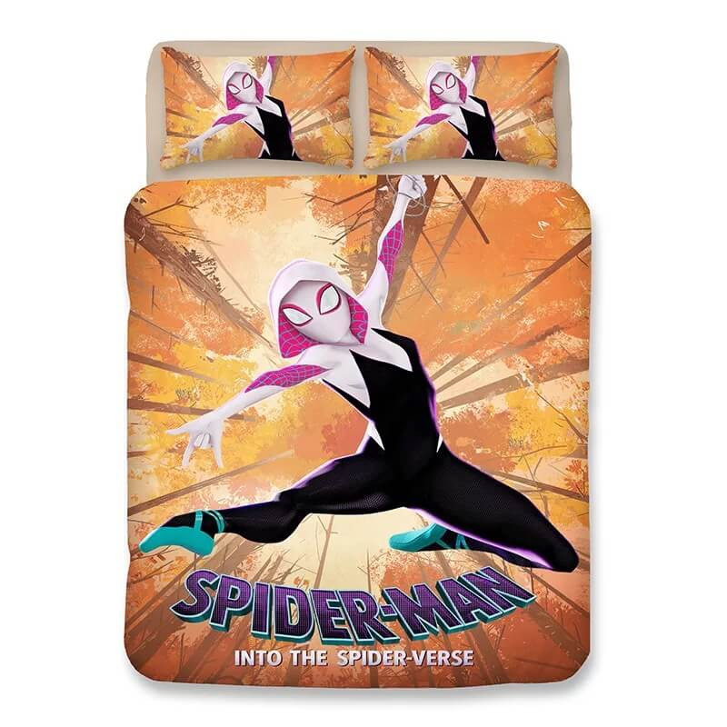 Spider-Man: Into The Spider-Verse Gwen Quilt Cover Pillowcase Bedding Set Home Bedroom Decor