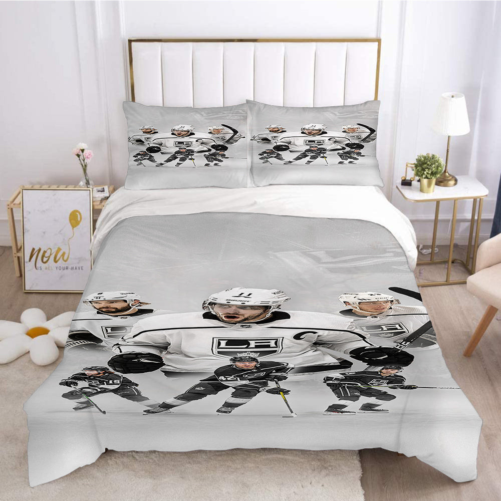 La Kings Hockey League 3D Printed Quilt Cover Pillowcase Bedding Set Home Bedroom Decor