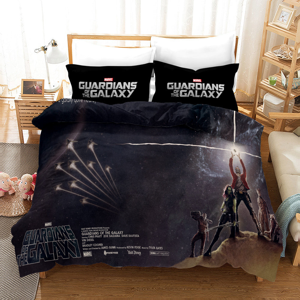 Guardians Of The Galaxy Star Lord Quilt Cover Pillowcase Bedding Set Home Bedroom Decor