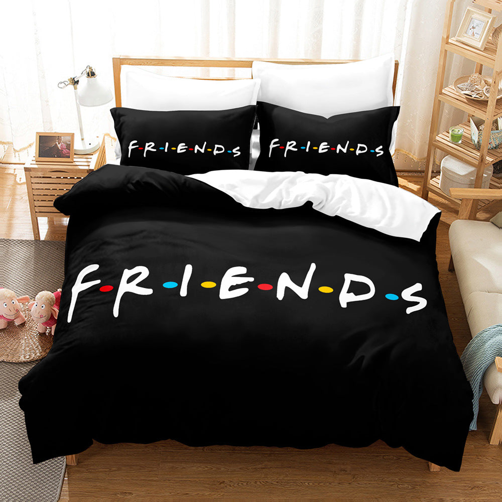 Friends TV Quilt Cover Pillowcase Bedding Set Bed Linen Home Decor