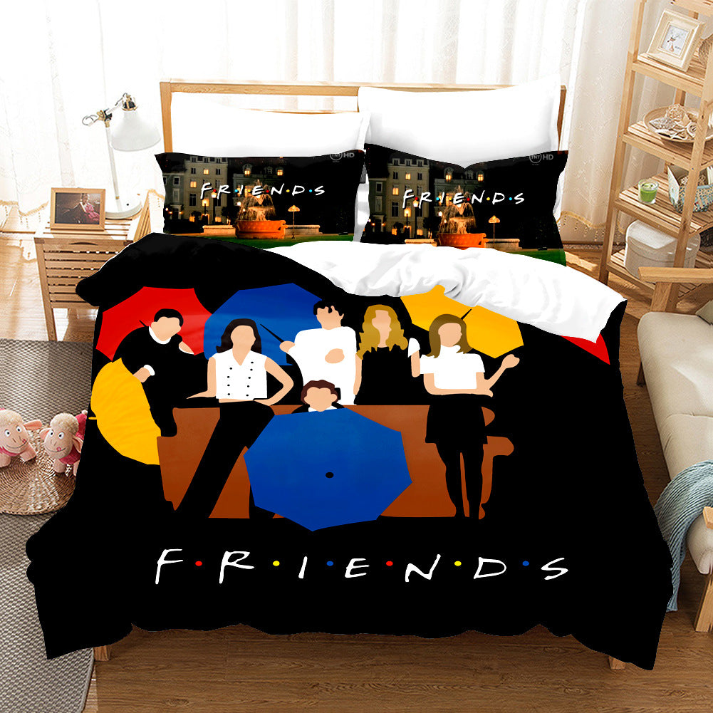 Friends Quilt Cover Pillowcase Bedding Set Home Decor