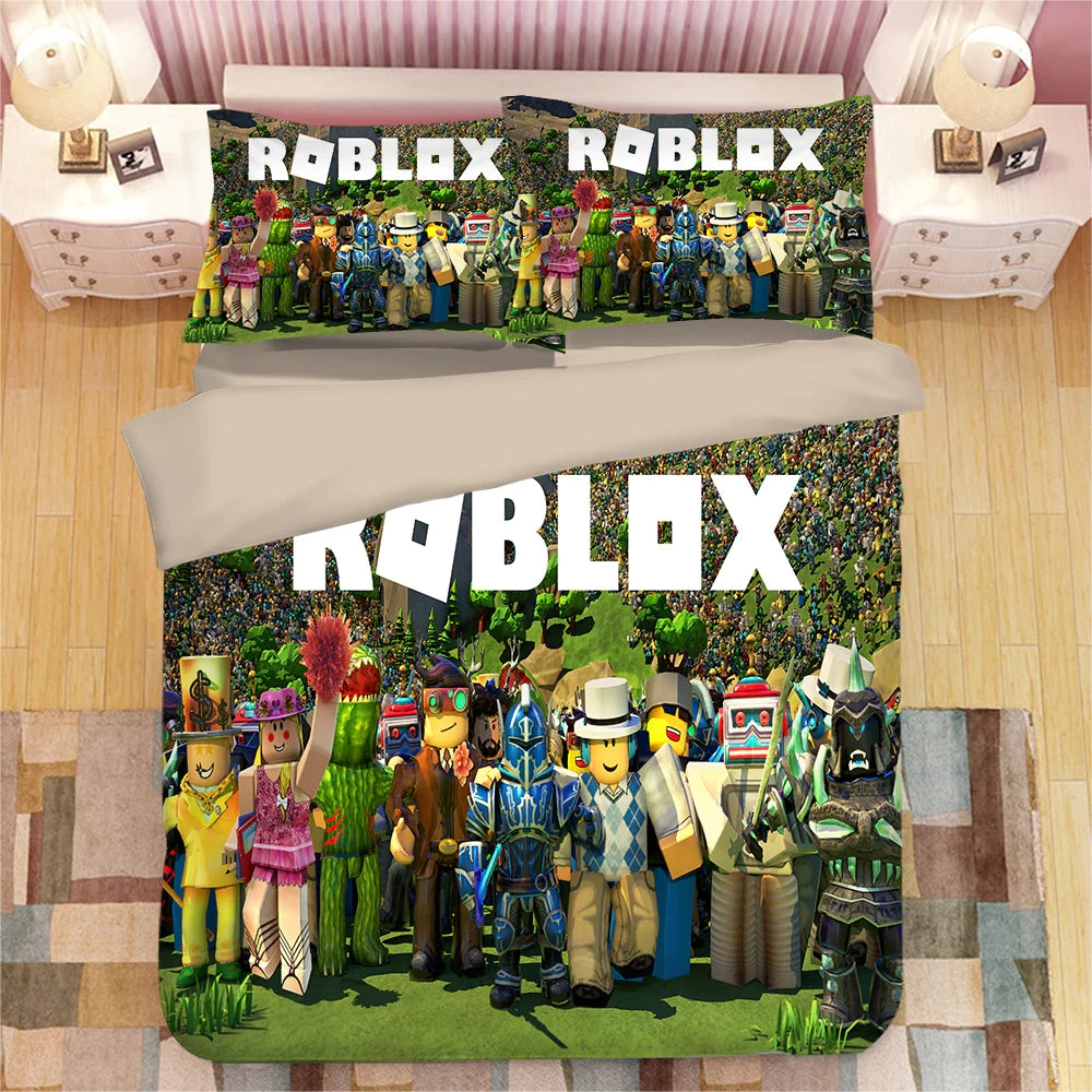 Game Roblox DynaBlocks Quilt Case Pillowcase Bedding Set