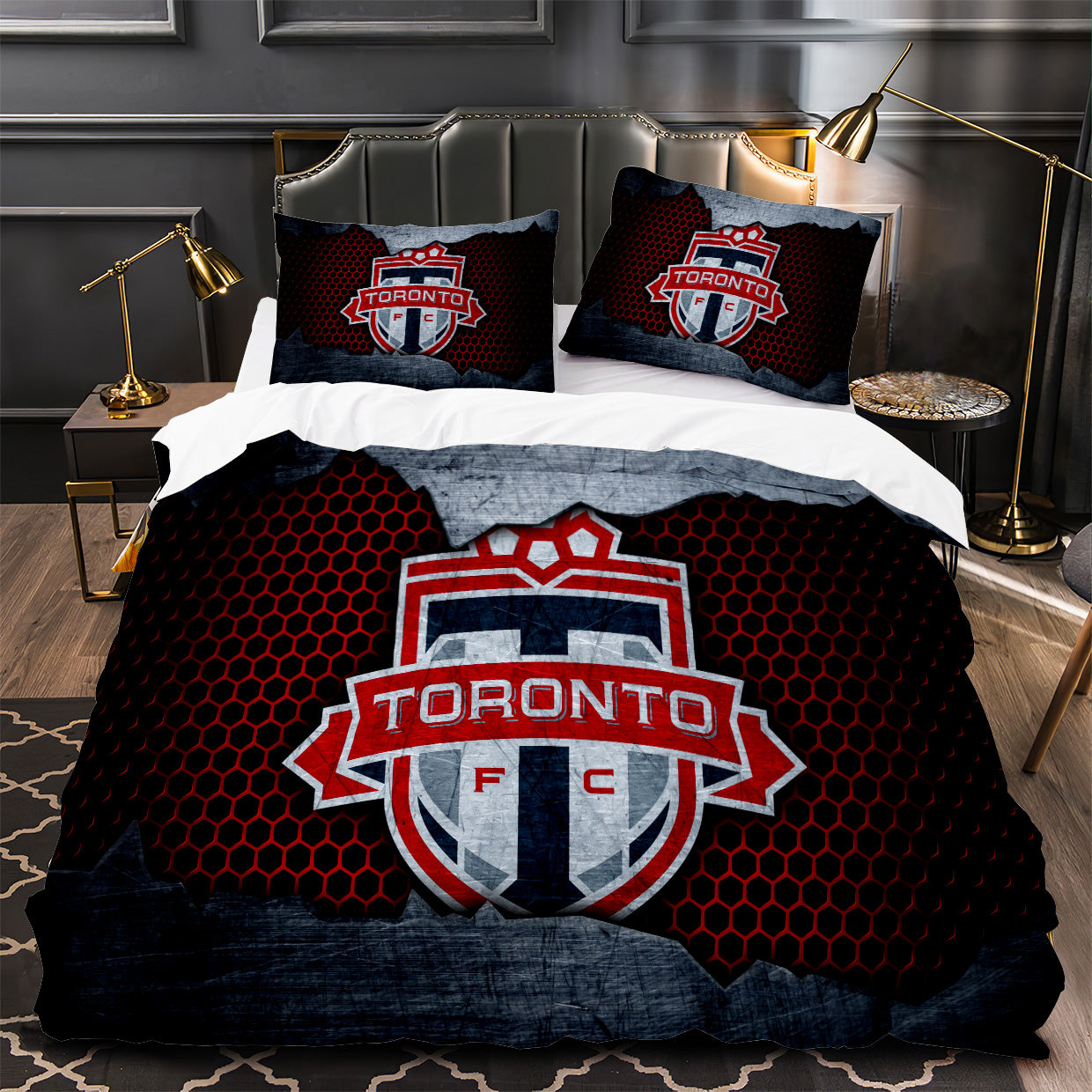 Toronto Soccer 3D Printed Quilt Cover Pillowcase Bedding Set Bed Linen Home Decor