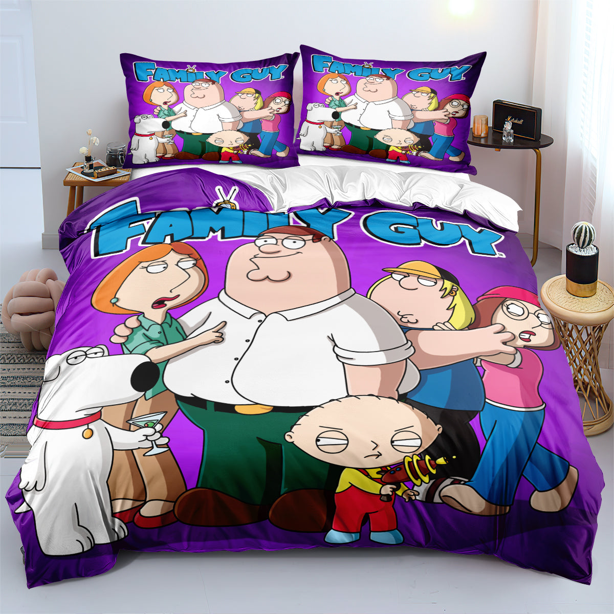Family Guy Quilt Case Pillowcase Bedding Set