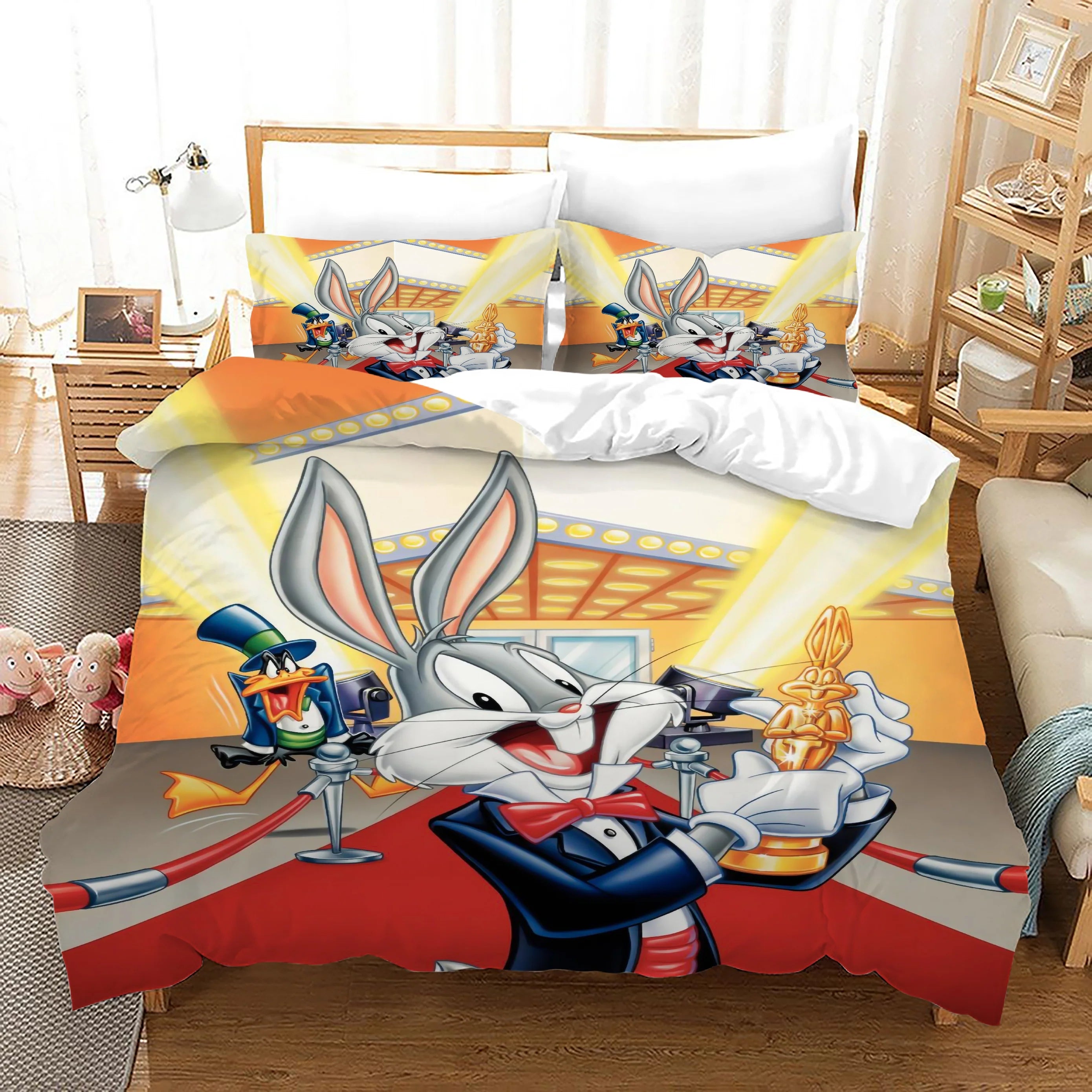 Looney Tunes Bugs Bunny Quilt Case Pillowcase Bedding Set