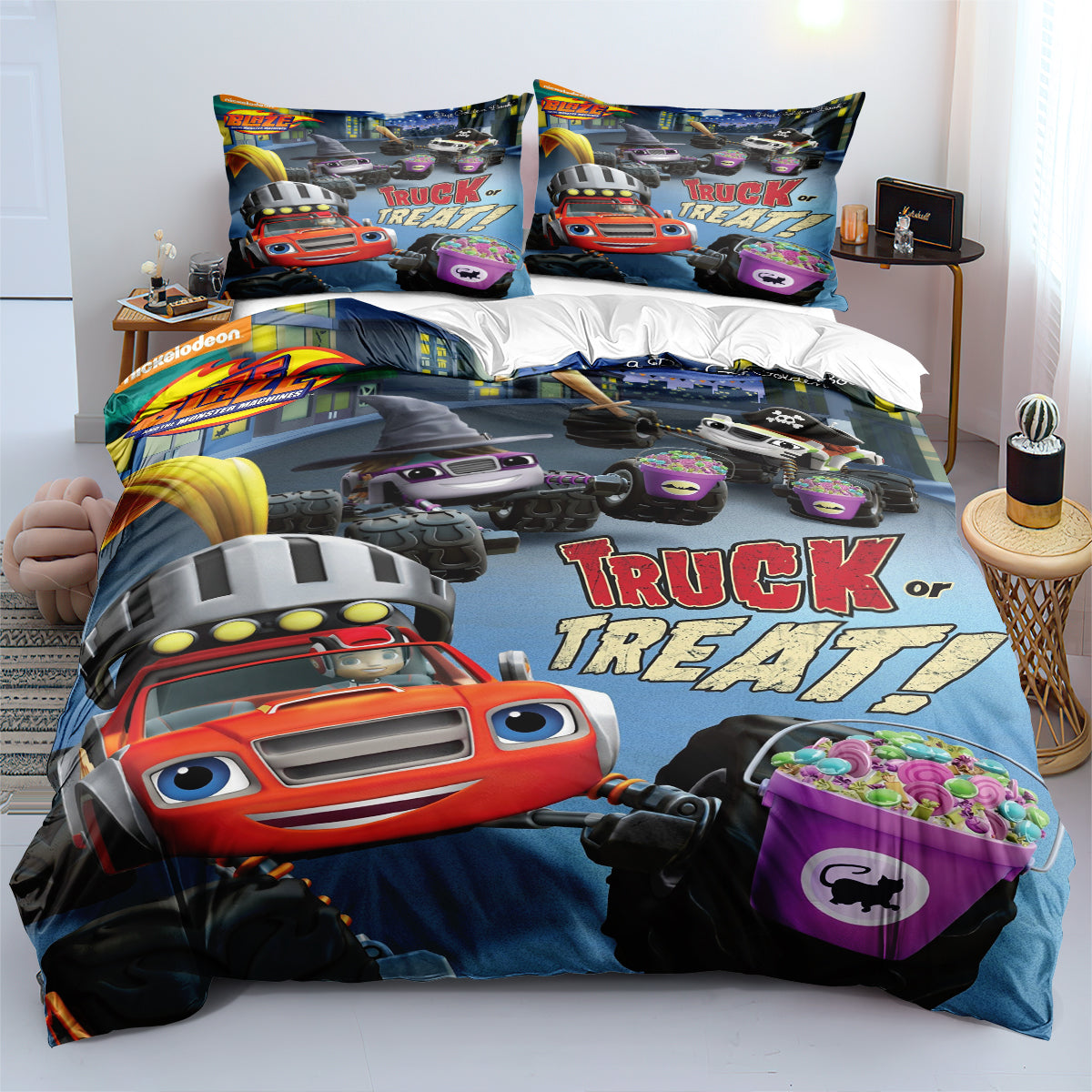 Blaze and the Monster Machines Quilt Case Pillowcase Bedding Set