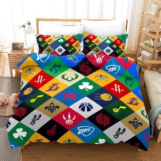 NBA Logo NBA #27 Quilt Cover Pillowcase Bedding Set Home Bedroom Decor
