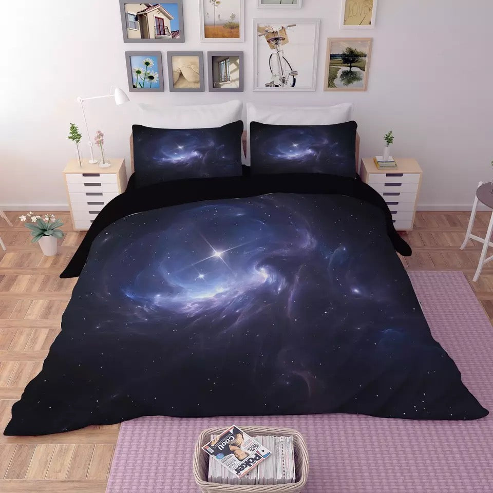 Universe Outer Space Themed Galaxy #3 Quilt Cover Pillowcase Bedding Set Bed Linen Home Decor