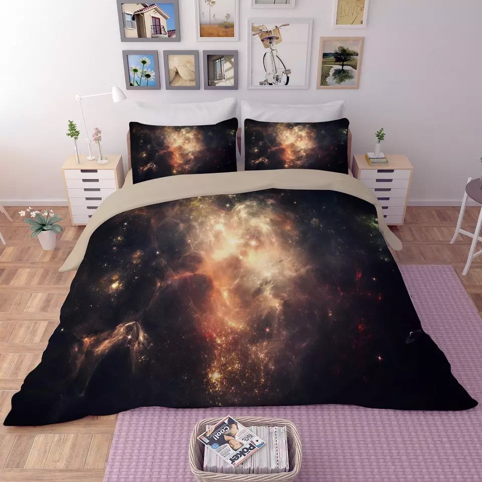 Universe Outer Space Themed Galaxy #8 Quilt Cover Pillowcase Bedding Set Bed Linen Home Decor