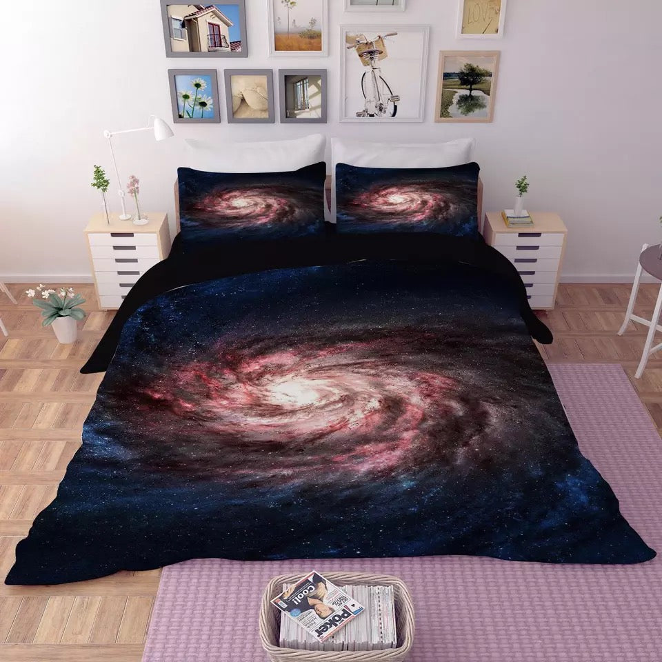Universe Outer Space Themed Galaxy #15 Quilt Cover Pillowcase Bedding Set Bed Linen Home Decor
