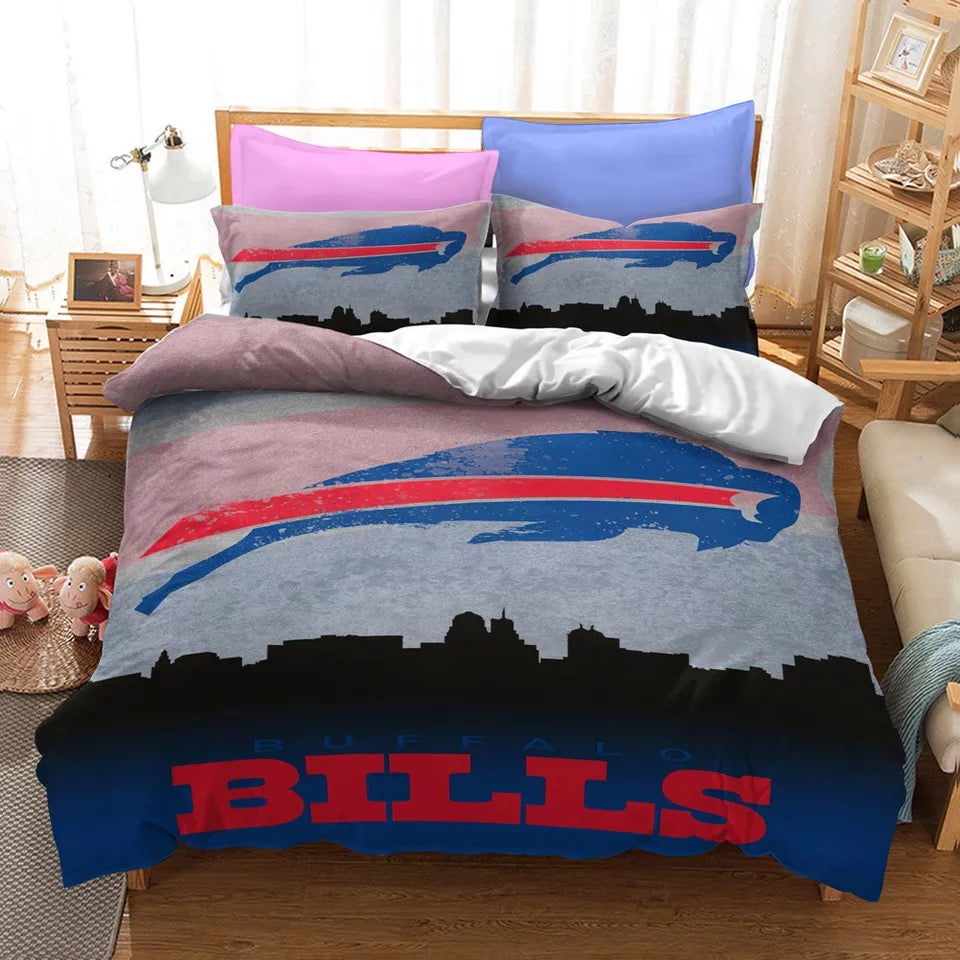 Buffalo Football League Bills Quilt Cover Pillowcase Bedding Set