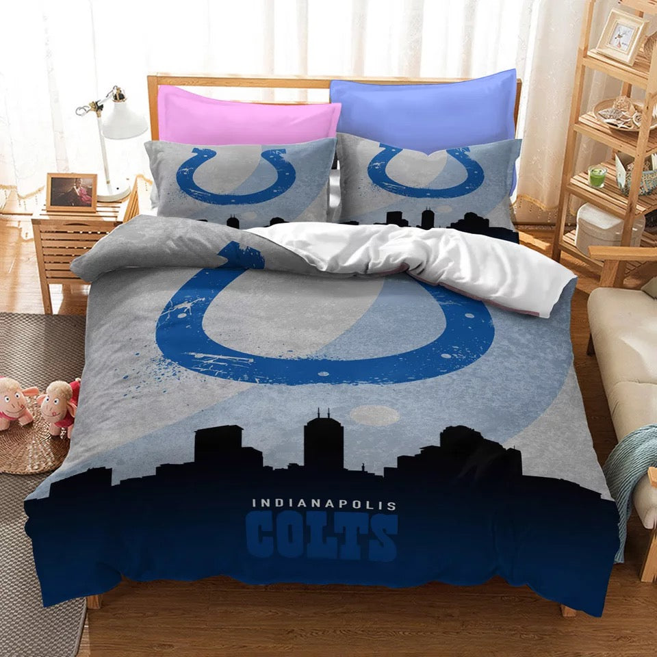 Indianapolis Colts Football League Quilt Cover Pillowcase Bedding Set