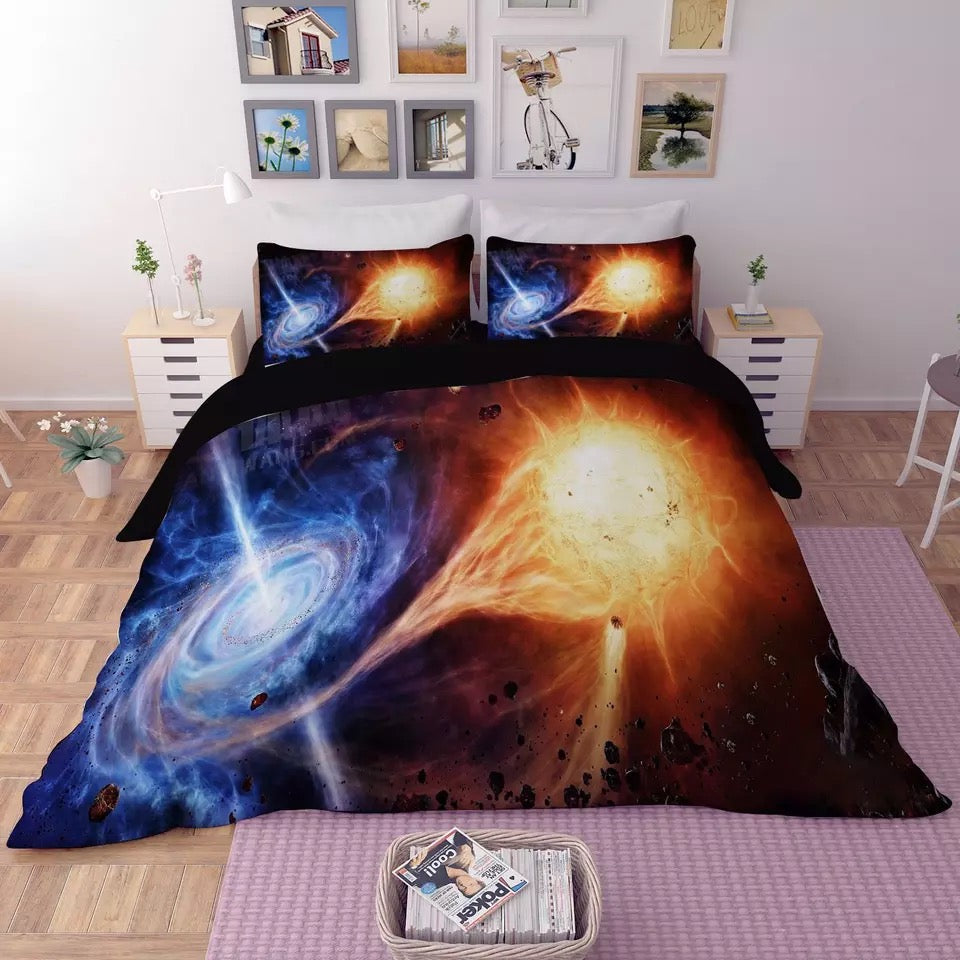 Universe Outer Space Themed Galaxy #11 Quilt Cover Pillowcase Bedding Set Bed Linen Home Decor