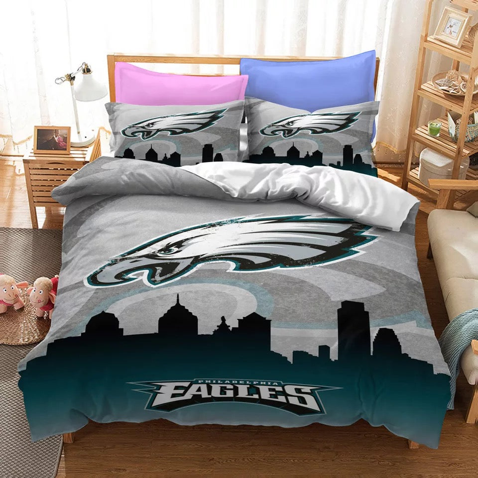Philadelphia Football Eagles Quilt Cover Pillowcase Bedding Set