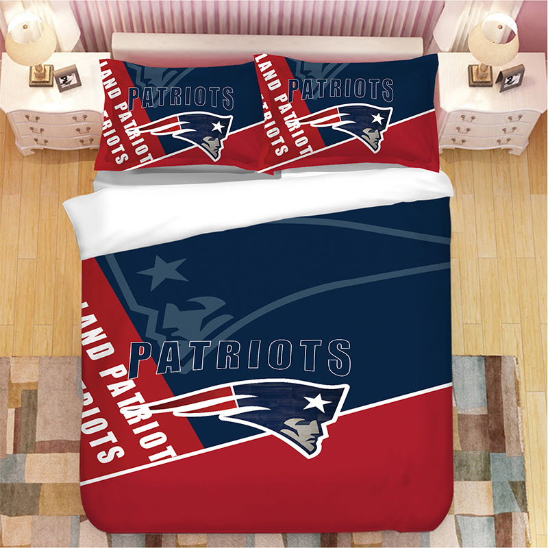 New England Patriots Football League #21 Quilt Cover Pillowcase Bedding Set Home Bedroom Decor