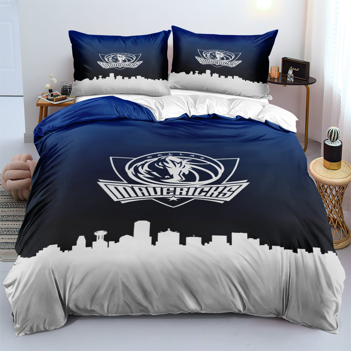 Dallas NBA Mavericks Bedding Set Quilt Cover Without Filler