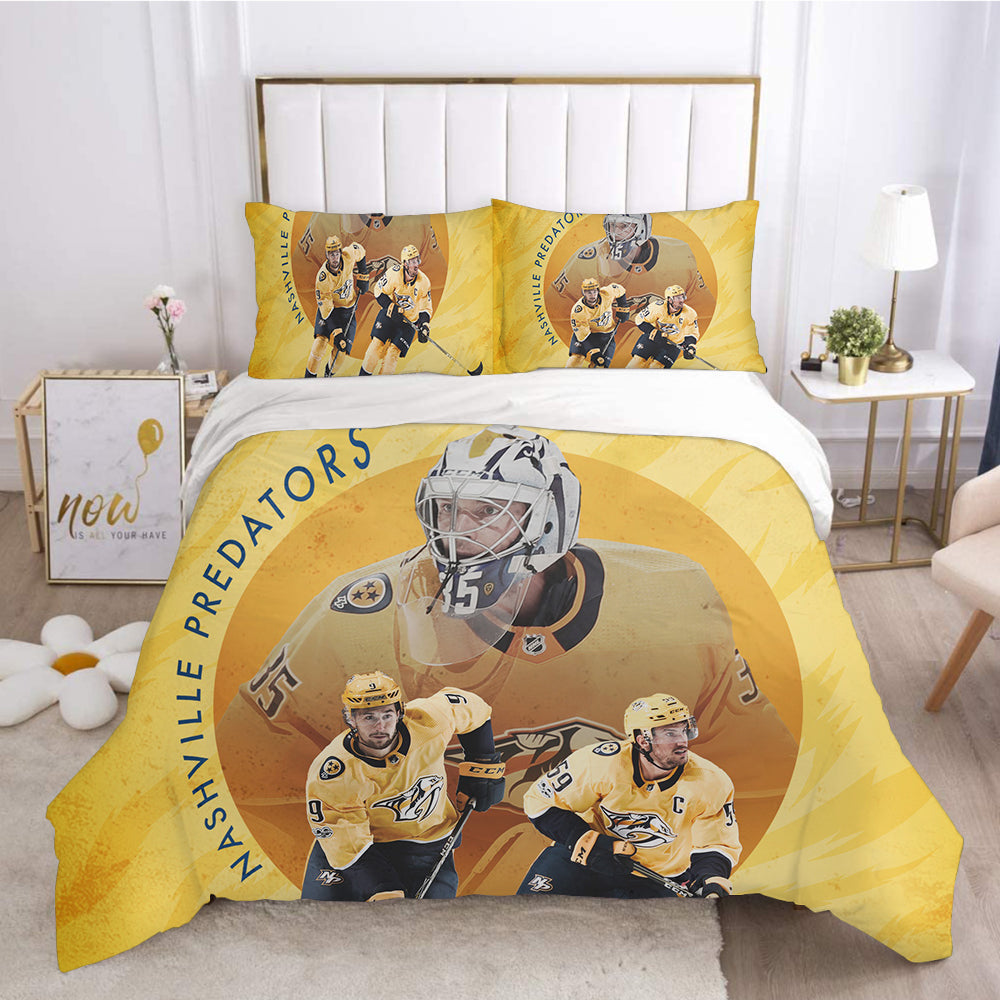 Nashville Predators Hockey League 3D Printed Quilt Cover Pillowcase Bedding Set Bed Linen Home Decor