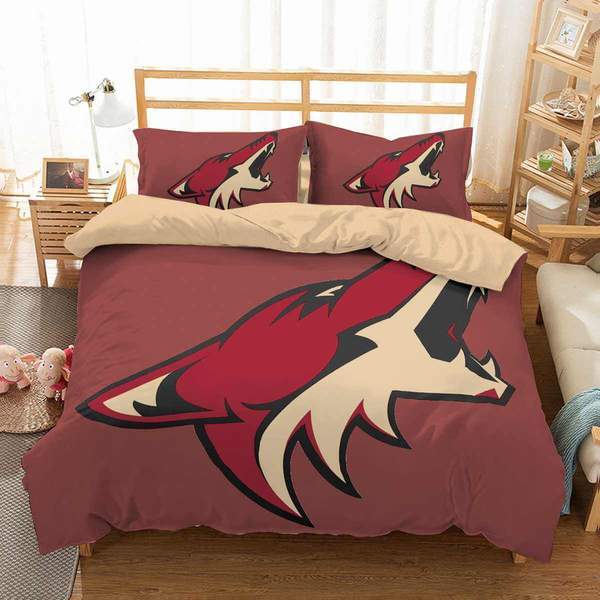 Arizona Coyotes Hockey #1 Quilt Cover Pillowcase Bedding Set Home Bedroom Decor