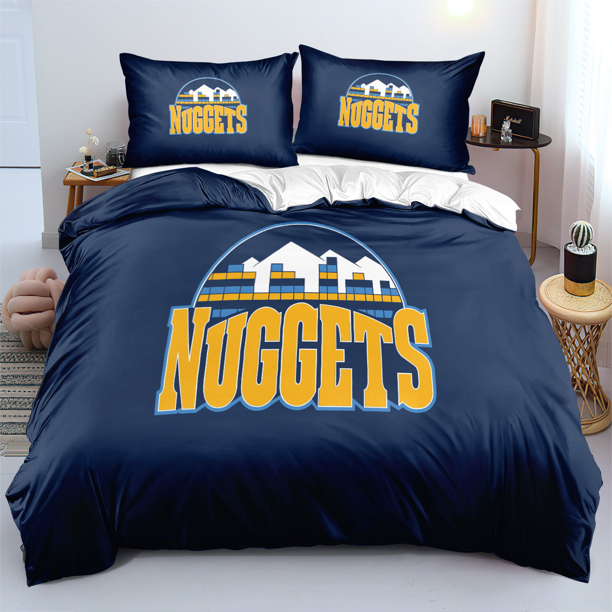 Denver NBA Nuggets Bedding Set Quilt Cover Without Filler