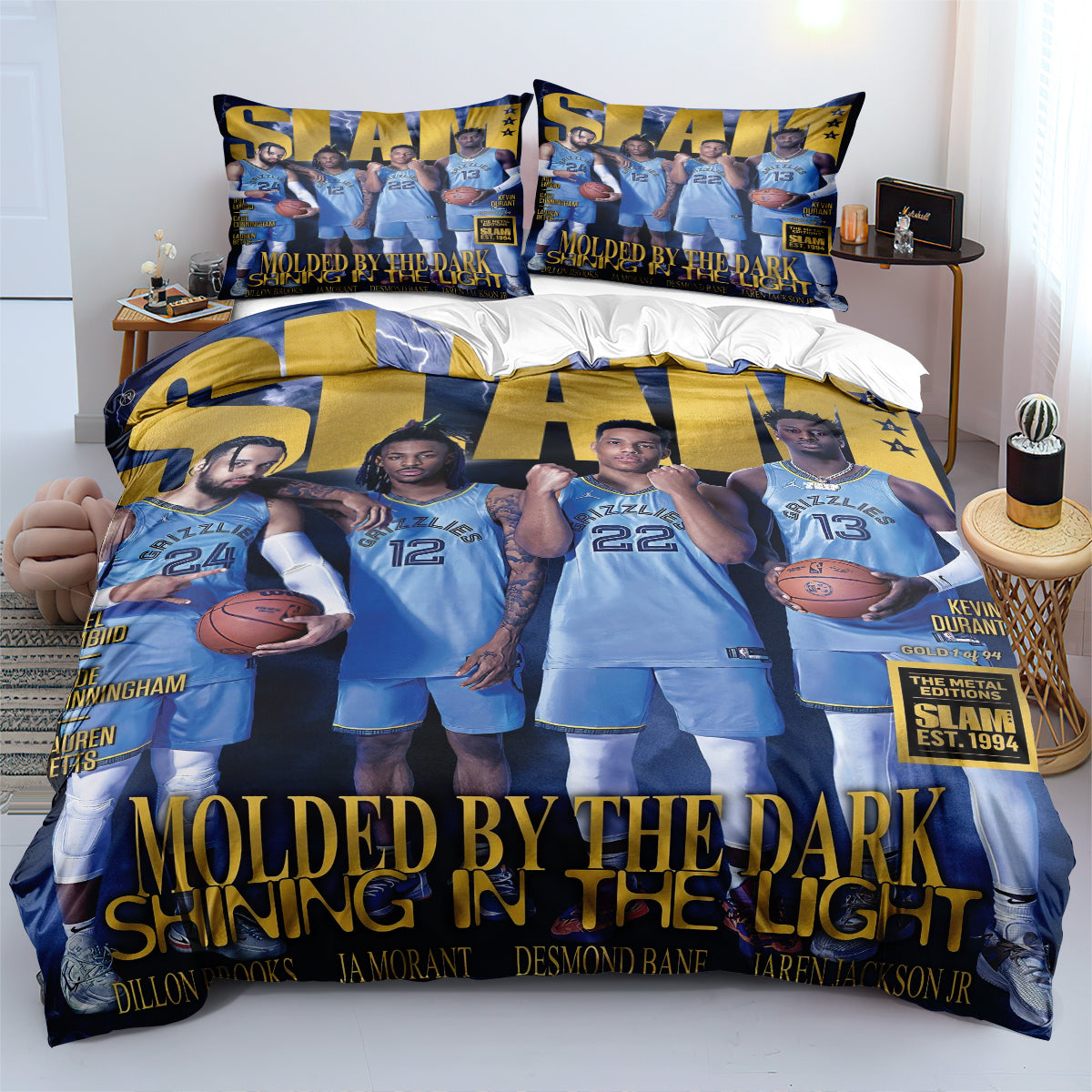 Memphis NBA Grizzlies Bedding Set Quilt Cover Without Filler