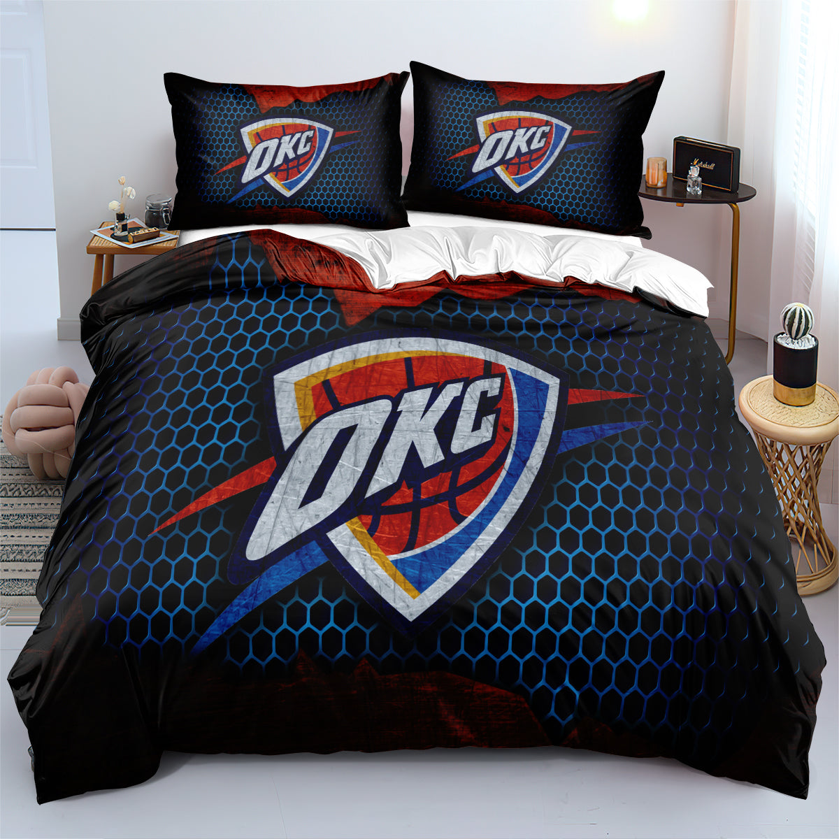 Oklahoma City NBA Thunder Bedding Set Quilt Cover Without Filler