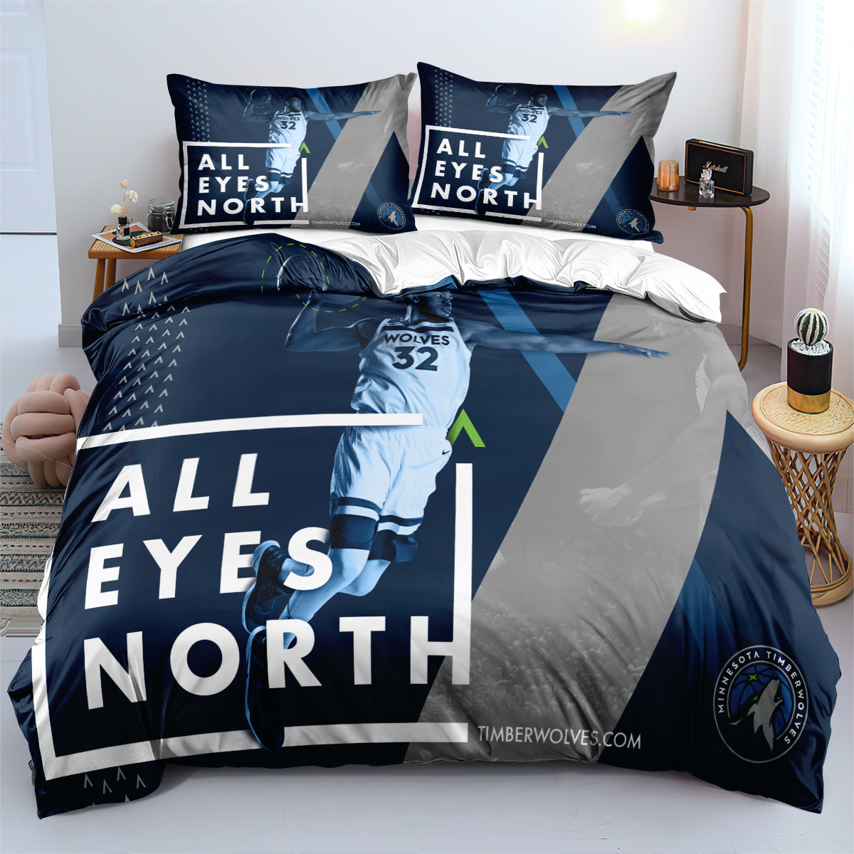Minnesota NBA Timberwolves Bedding Set Quilt Cover Without Filler