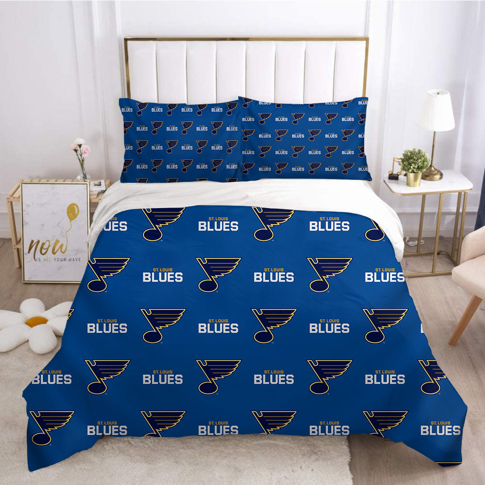 St. Louis Blues Hockey League 3D Printed Quilt Cover Pillowcase Bedding Set Bed Linen Home Decor