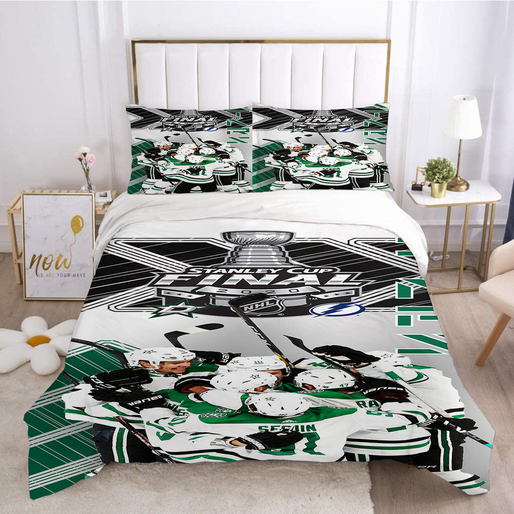 Dallas Stars Tampa Bay Lightning Hockey League 3D Printed Quilt Cover Pillowcase Bedding Set Bed Linen Home Decor