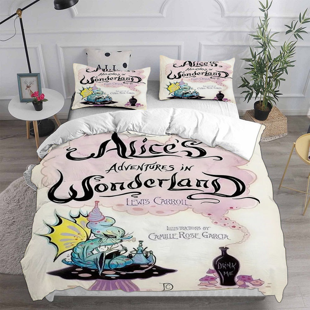 Alices Adventures in Wonderland Bedding Sets Gift For Christmas, Thanksgiving, Halloween