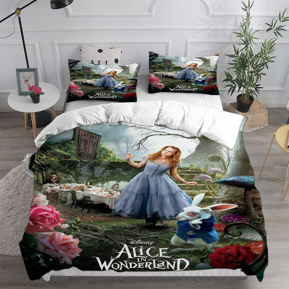 Alices Adventures in Wonderland Bedding Sets Gifts For Family Members On Christmas, Black Friday