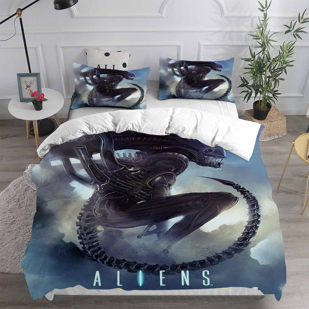 Alien Decorative Bedding Sets For Fan, Halloween, Christmas, Thanksgiving