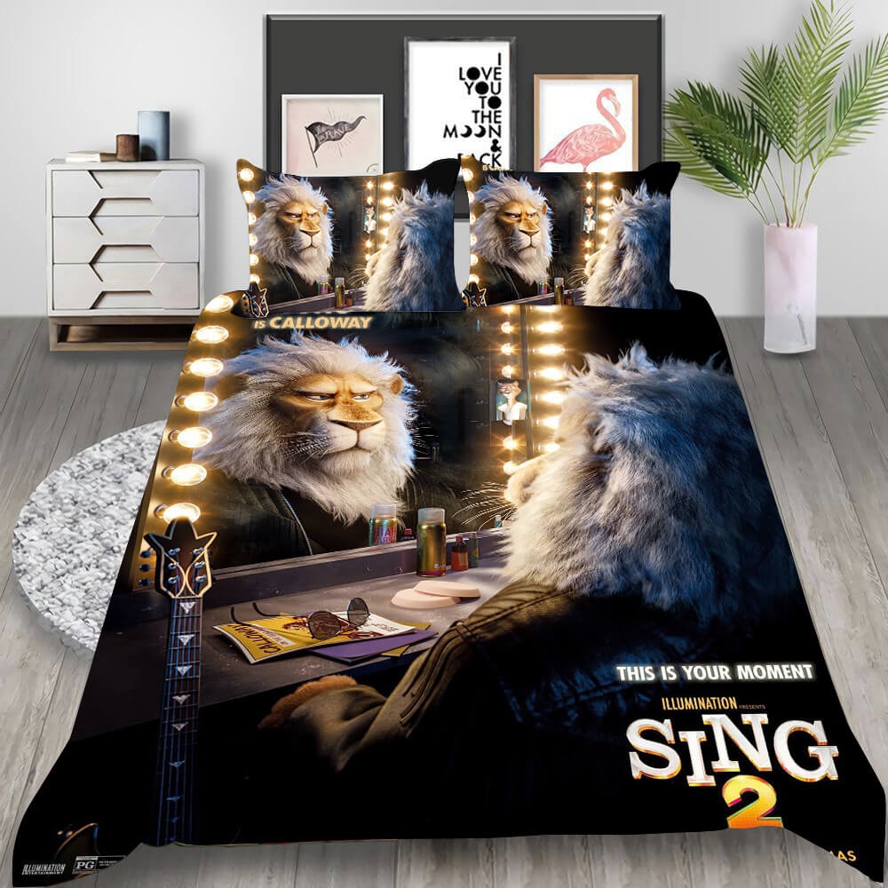 Animated Movie Sing 2 Bedding Sets Gift For Halloween, Thanksgiving, Christmas