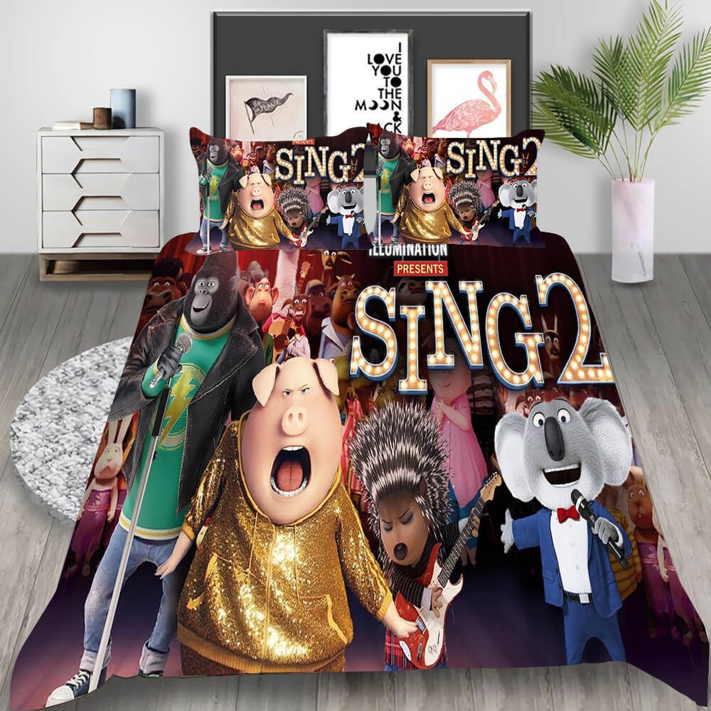 Animated Movie Sing 2 Bedding Sets Duvet Cover, Flatsheet, Pillowcases For Every Bedroom
