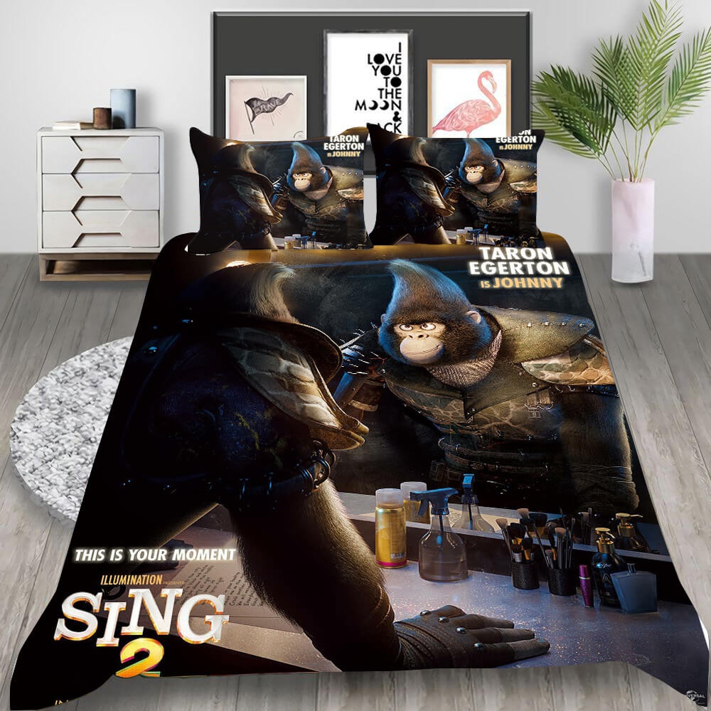 Animated Movie Sing 2 Bedding Sets Gift For Birthday, Halloween, Christmas, Thanksgiving