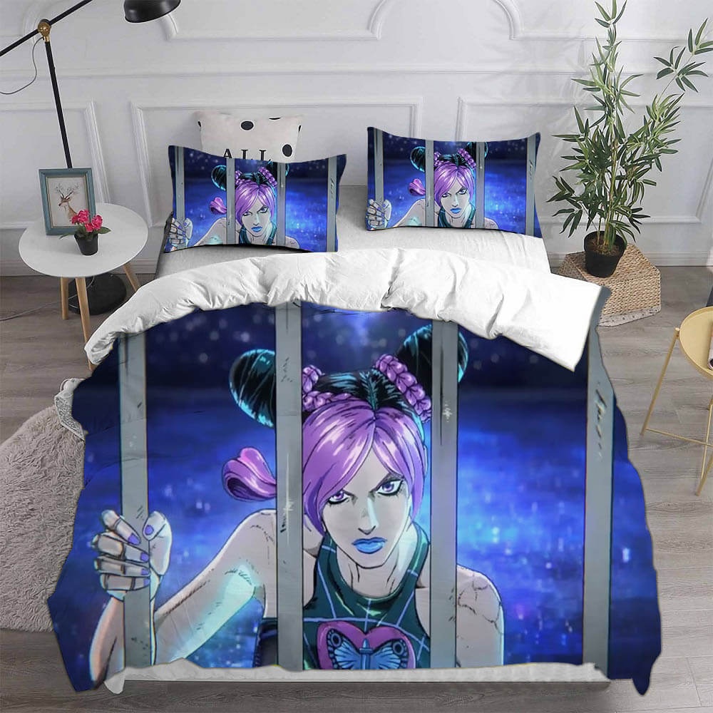 Anime JoJos Bizarre Adventure Stone Ocean Bedding Sets Gift For Christmas, Thanksgiving, Halloween