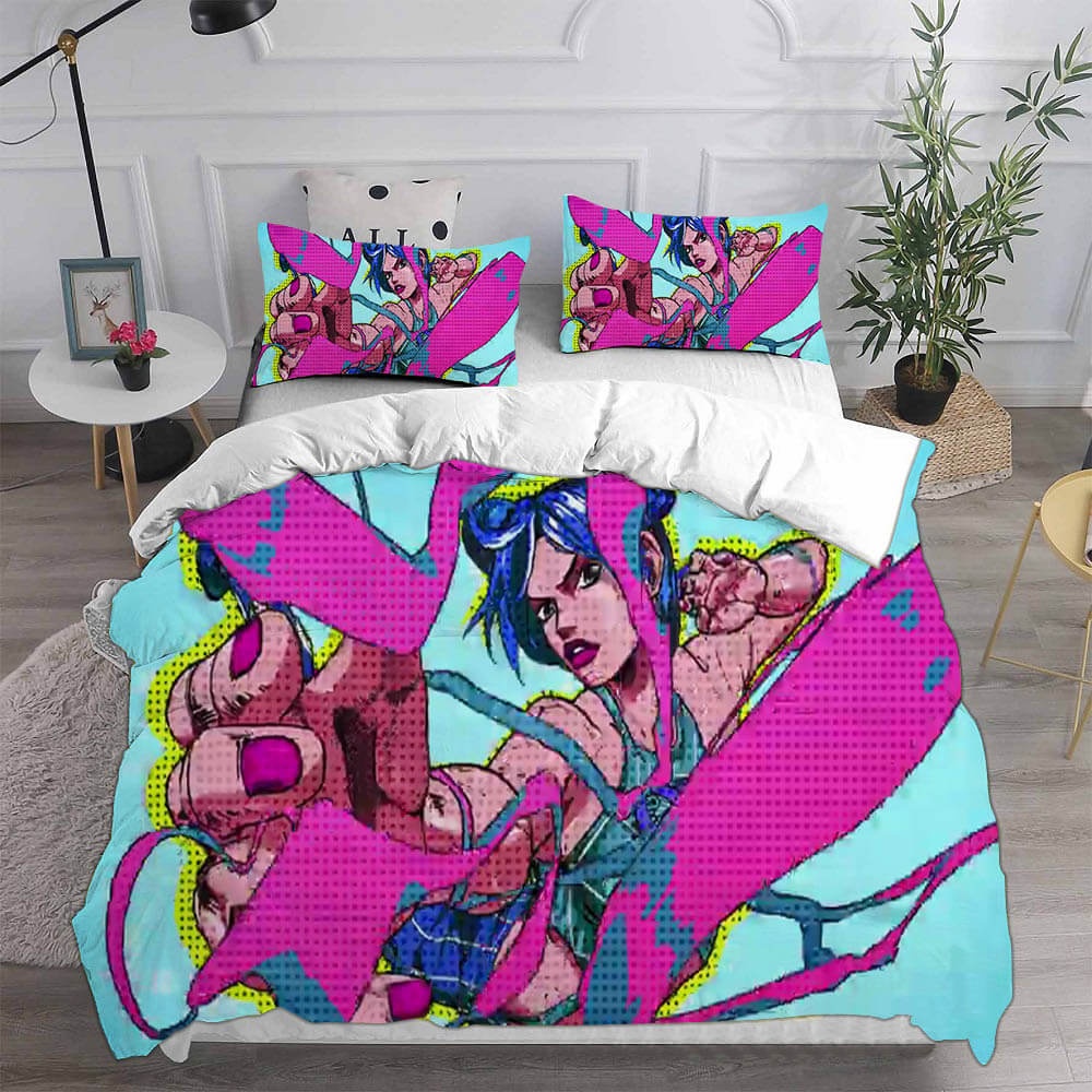 Anime JoJos Bizarre Adventure Stone Ocean Bedding Sets Duvet Cover, Flatsheet, Pillowcases For Every Bedroom