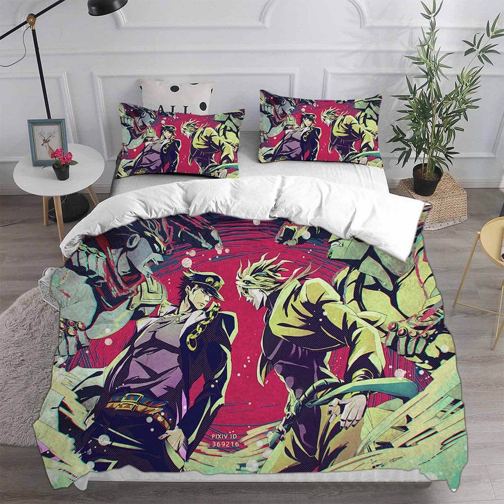 Anime JoJos Bizarre Adventure Stone Ocean Decorative Bedding Sets For Fan, Halloween, Christmas, Thanksgiving