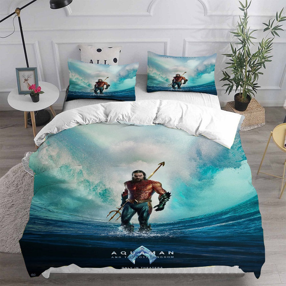 Aquaman and the Lost Kingdom Decorative Bedding Sets For Fan, Halloween, Christmas, Thanksgiving