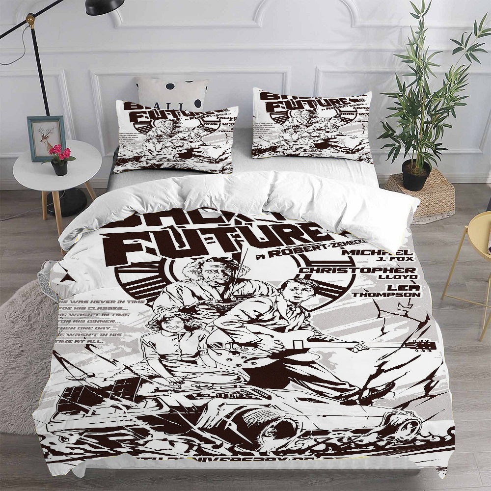 Back to the Future Bedding Sets Gift For Halloween, Thanksgiving, Christmas