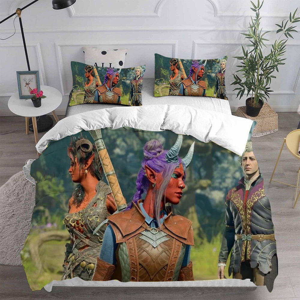 Baldurs Gate Decorative Bedding Sets For Fan, Halloween, Christmas, Thanksgiving
