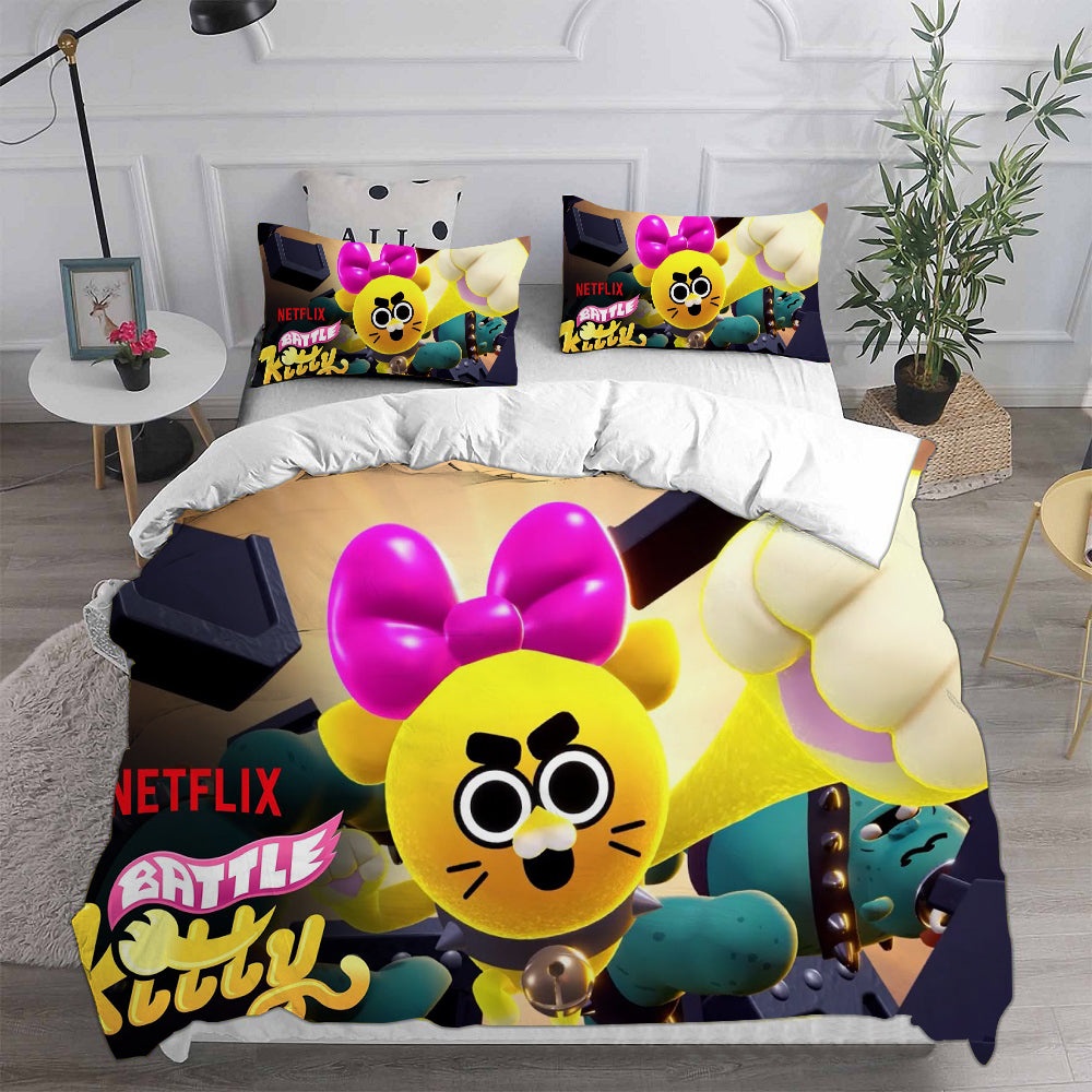 Battle Kitty Bedding Sets Gift For Birthday, Halloween, Christmas, Thanksgiving