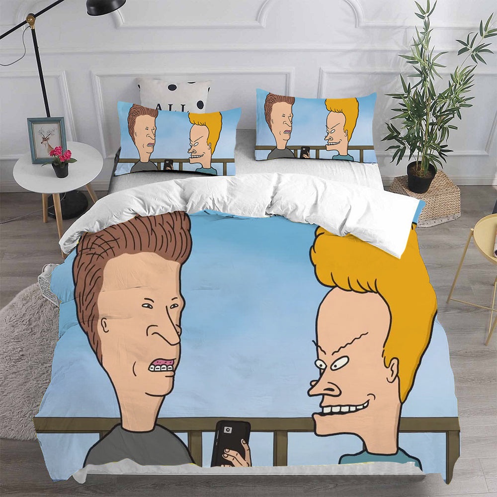 Beavis and Butt-Head Decorative Bedding Sets For Fan, Halloween, Christmas, Thanksgiving
