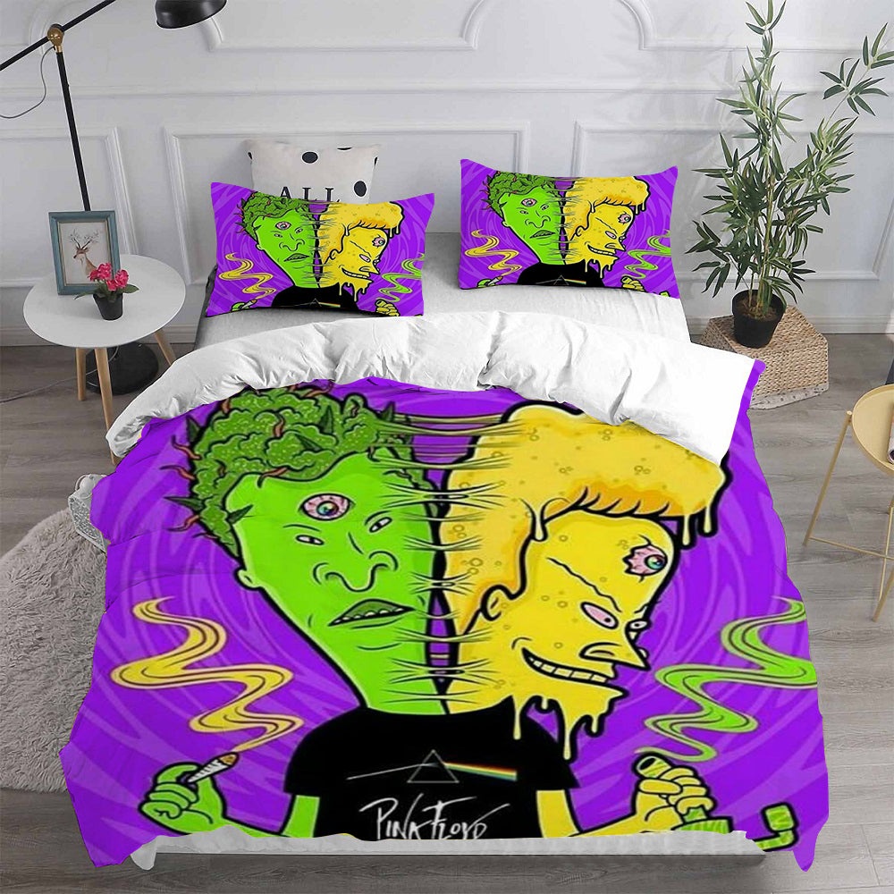 Beavis and Butt-Head Bedding Sets Gift For Halloween, Thanksgiving, Christmas