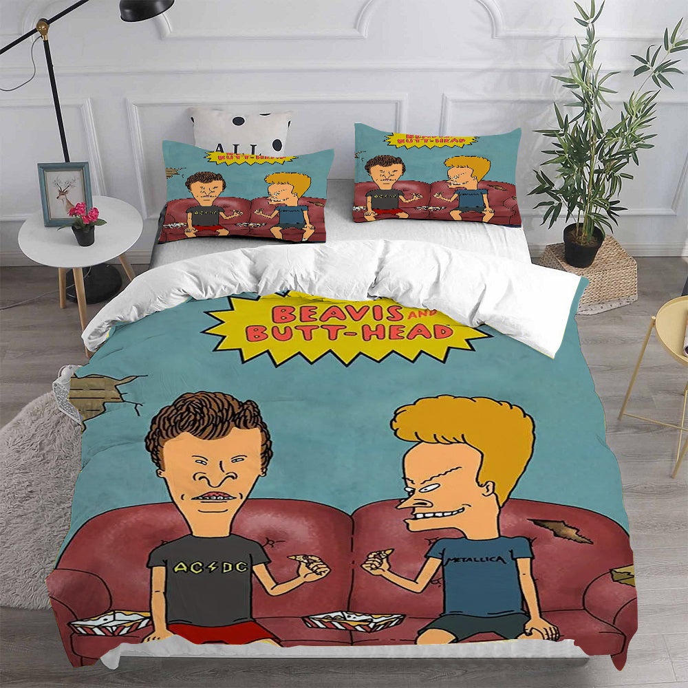 Beavis and Butt-Head Bedding Sets Gift For Birthday, Halloween, Christmas, Thanksgiving